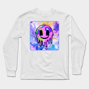 Paint Splatter Smiley Long Sleeve T-Shirt